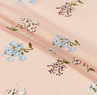 Ткань батист для блуз платьев детского белья фиранок цветы на бежевом