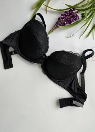 Бюстгальтер мереживний чорний milavitsa 123282 75д мілавіца, фото 1