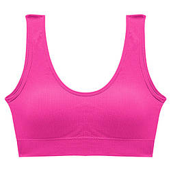 Топ жіночий у рубчик B01# з нерегульованими бретелями Рожевий електрик M 70/75 ABC