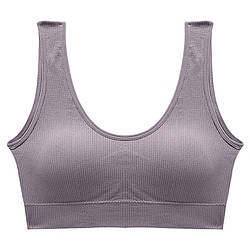 Топ жіночий у рубчик B01# з нерегульованими бретелями Ліловий XL 85 ABC