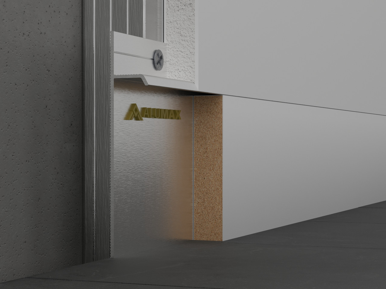 Плінтус прихованого монтажу 60мм для гіпсокартону без покриття