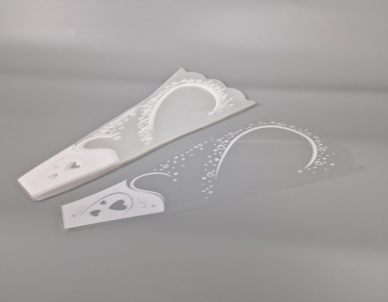 Упаковка конус під квіти h50 (6×24 см) візерунок №157, 100 шт Флористична упаковка для троянд, рукав для букетів, фото 1