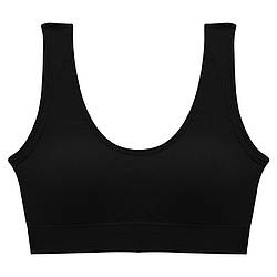 Топ жіночий у рубчик B01# з нерегульованими бретелями Чорний XL 85 ABC