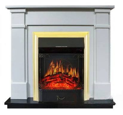 Підлоговий електрокамін з порталом, камінокомплект з обігрівом IDaMebel Julia Majestic Brass (зі звуком)