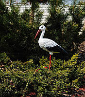 Садова фігура Лелека великий на металевих лапах (85х25х55 см), лелека для саду, лелека в сад, садово паркові скульптури лелеки