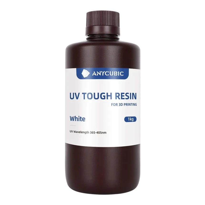 Фотополімерна смола Anycubic UV Tough Resin, біла, 1000 мл, фото 1