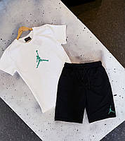 Летний спортивный костюм мужской Jordan. Мужской комплект летний футболка+шорты белый
