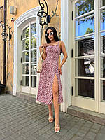 Стильное женское легкое летнее нарядное платье сарафан завязки миди качественный штапель с размером на ноге Фреза, 42