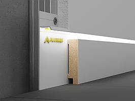 Плінтус прихованого монтажу 60мм для гіпсокартону Білий