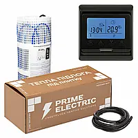 Теплый пол под плитку Prime Electric PM-175 нагревательный мат с программируемым терморегулятором черным 0,5