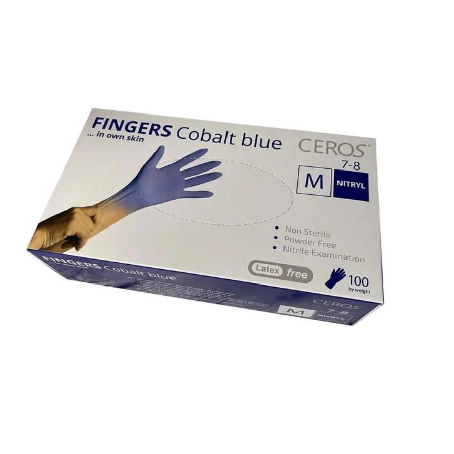 Рукавички нітрилові Ceros Cobalt Blue 3.5г M, фото 1