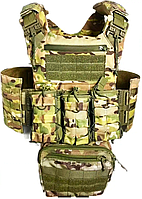 Тактическая плитоноска облегченная камуфляж, разгрузка для военных ВСУ быстрого двойного сброса мультикам