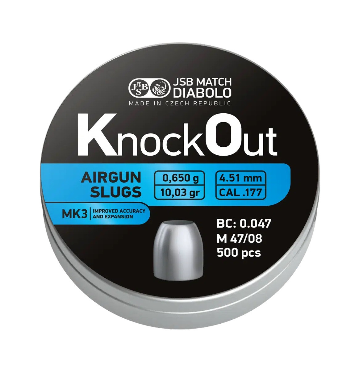 Кулі JSB KnockOut Slugs MK3 4.51, 0.65 г. 500 шт/уп