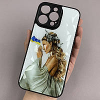 Чохол для Apple iPhone 14 Pro Max патріотичний чохол з дівчинкою українкою на айфон 14 про макс білий f8e