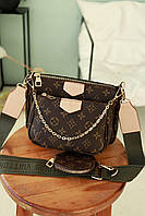Жіноча сумка 3 в 1 Louis Vuitton, клатч через плечі Луї Вітон 3 в 1