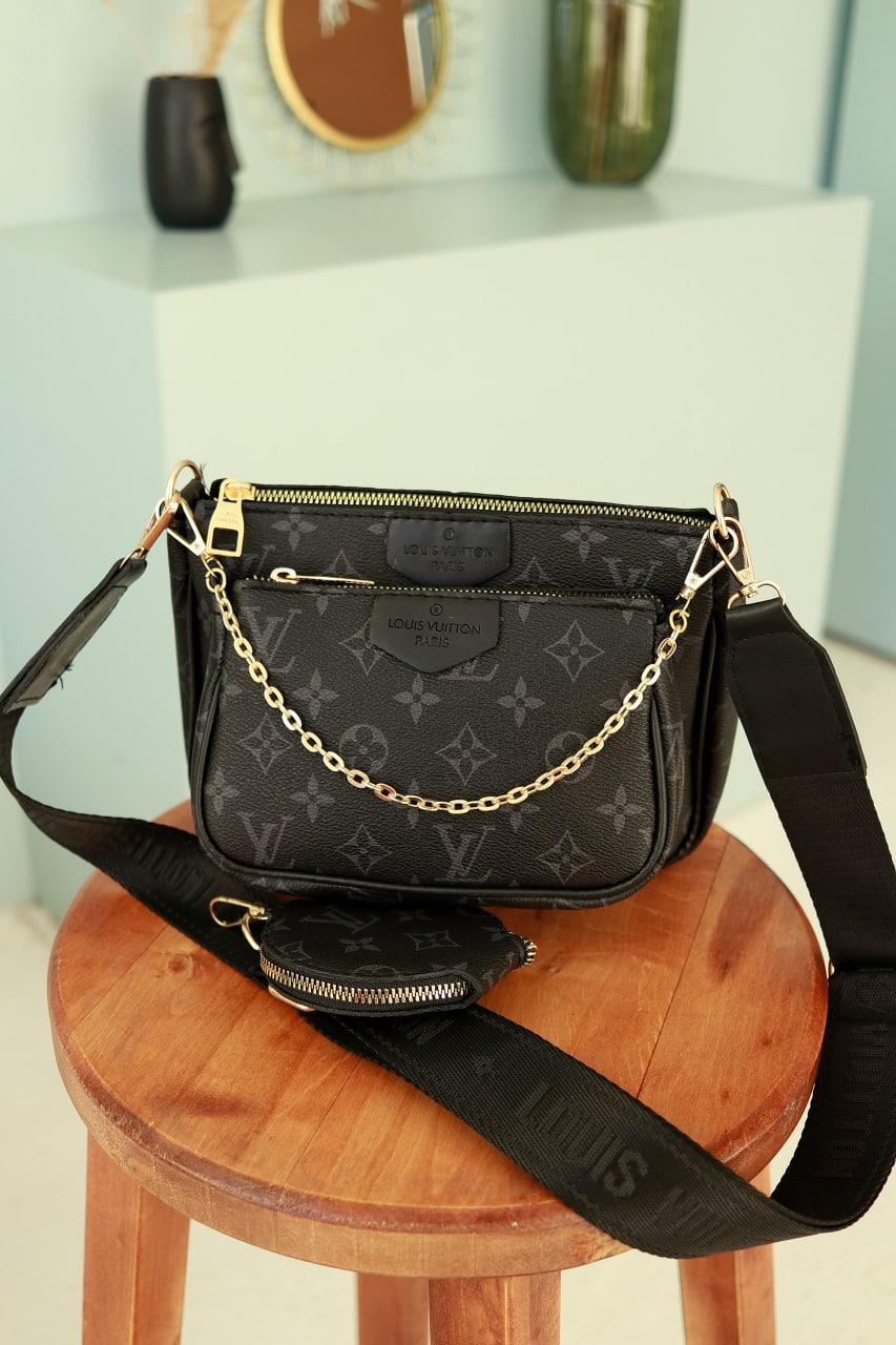 Сумка Луї Вітон 3 в 1 Louis Vuitton, клатч через плече Луї Вітон 3 в 1 чорний