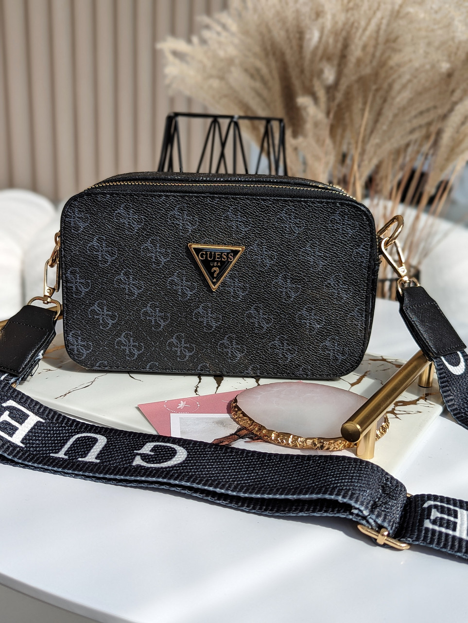 Сумка жіноча чорний Guess Гесс крос-боді