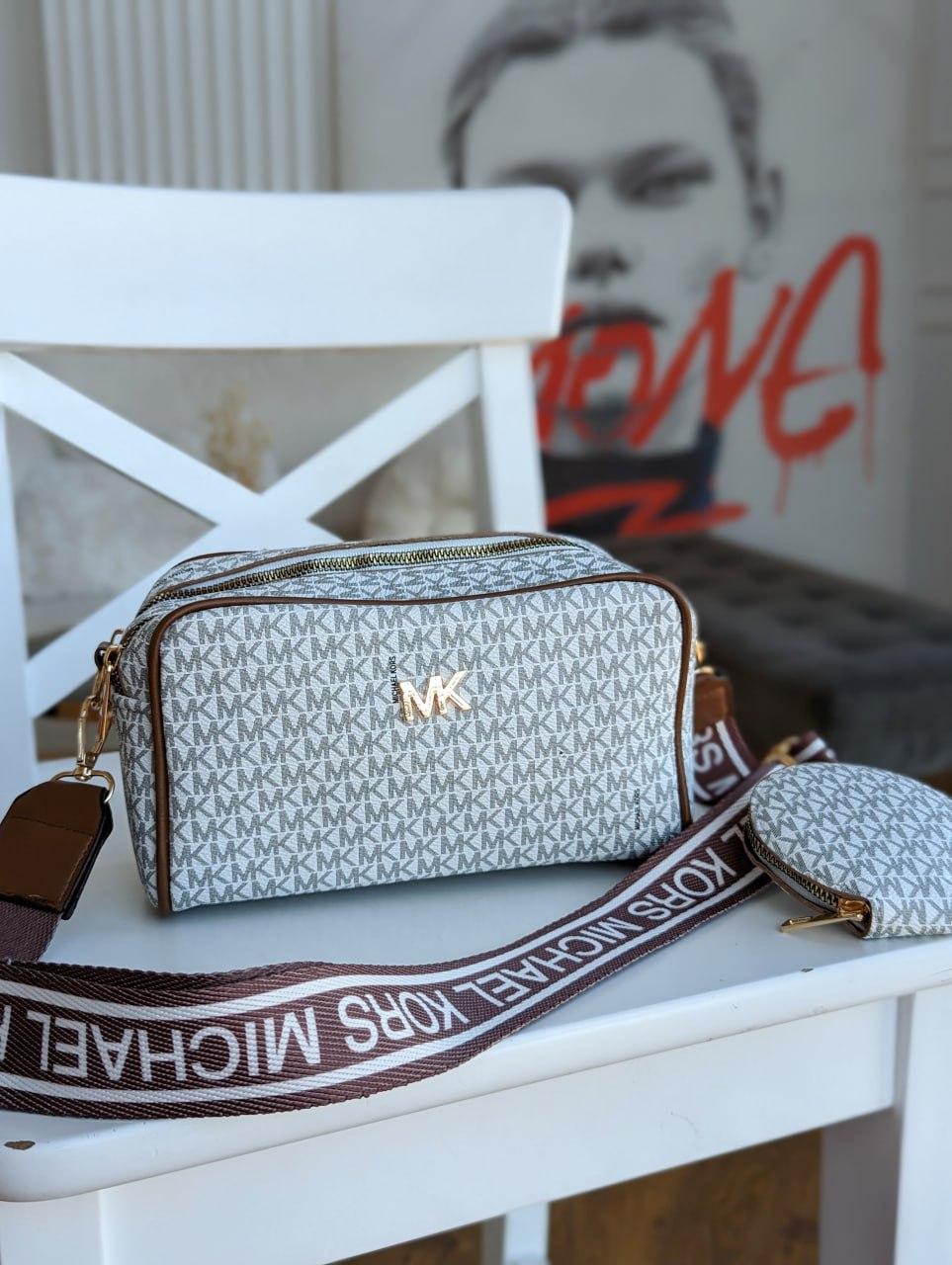 Сумка жіноча Michael Kors крос-боді 2 в 1 Майкл Корс біла, фото 1