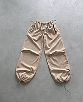 Стильные женские брюки карго в стиле оверсайз с регулировкой на резинках ткань плотный котон