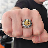 Чоловічий перстень срібний лев 925 проби, фото 4