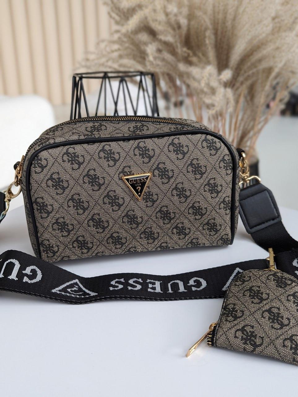 Сумка жіноча Guess сірий Гесс крос-боді 2 в 1, фото 1