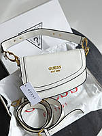 Жіноча сумка сідло Guess est 1981 білий Гесс