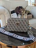 Сумка жіноча сірий теплий Guess Гесс крос-боді Люкс, фото 3