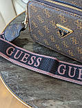 Сумка жіноча коричневий Guess Гесс крос-боді Люкс, фото 5