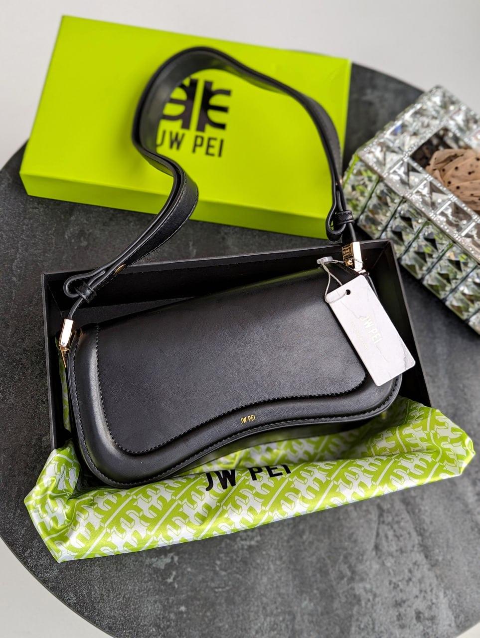 Сумка жіноча Сумка багет JW PEI чорний на плече, фото 1