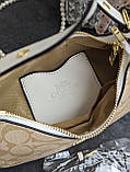 Жіноча сумка-багет Coach молочний Коуч, фото 5