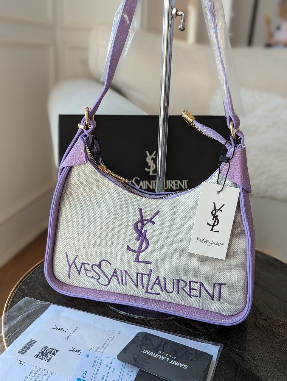 Жіноча сумка Yves Saint Laurent YSL Ів Сен Лоран багет світло-фіолетовий