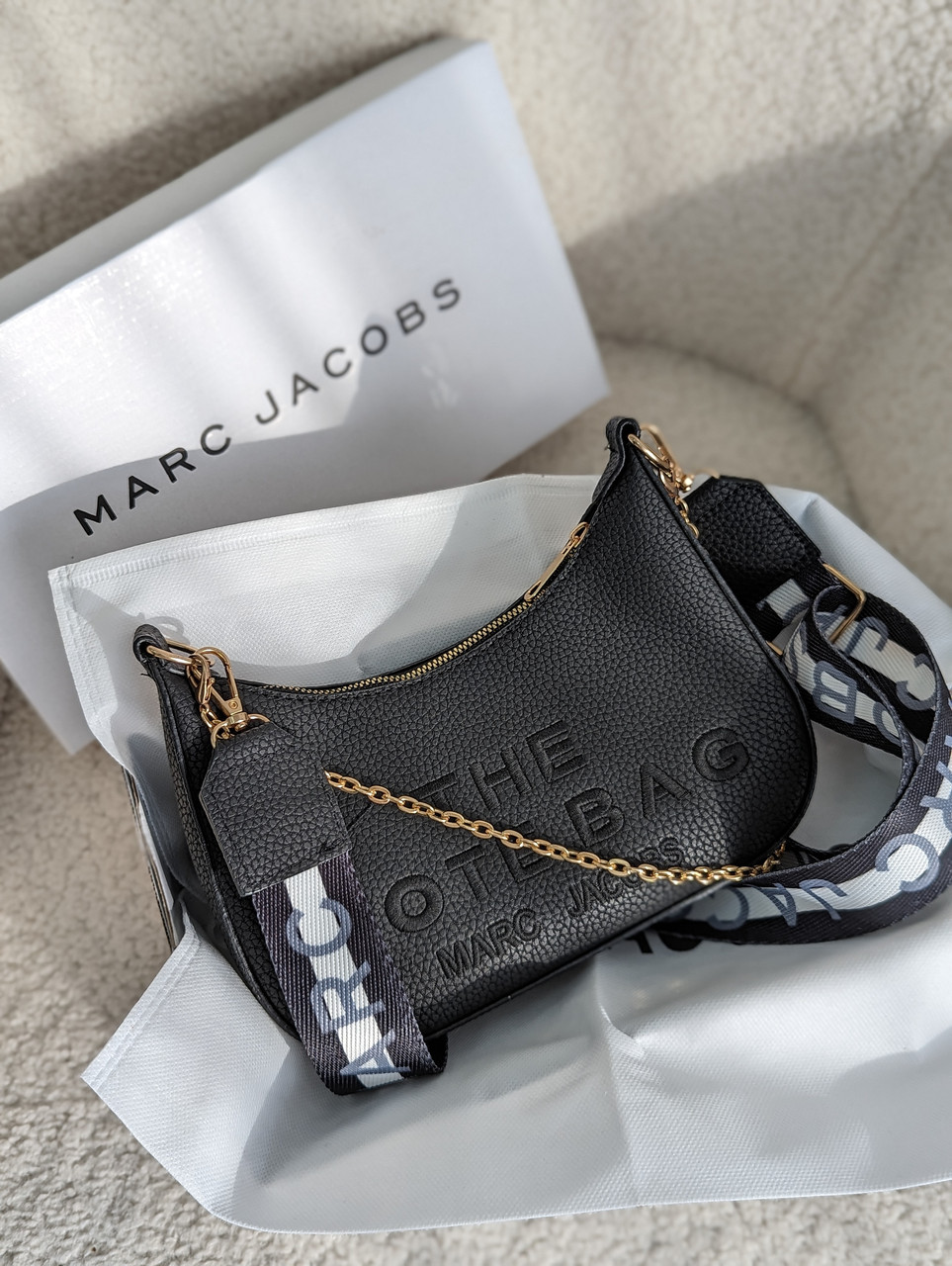Жіноча сумка клатч Marc Jacobs Tote Bag багет чорний Марк Джейкобс