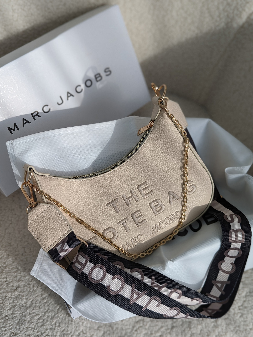 Сумка жіноча Маркбагет молочний Marc Jacobs Tote Bag клатч