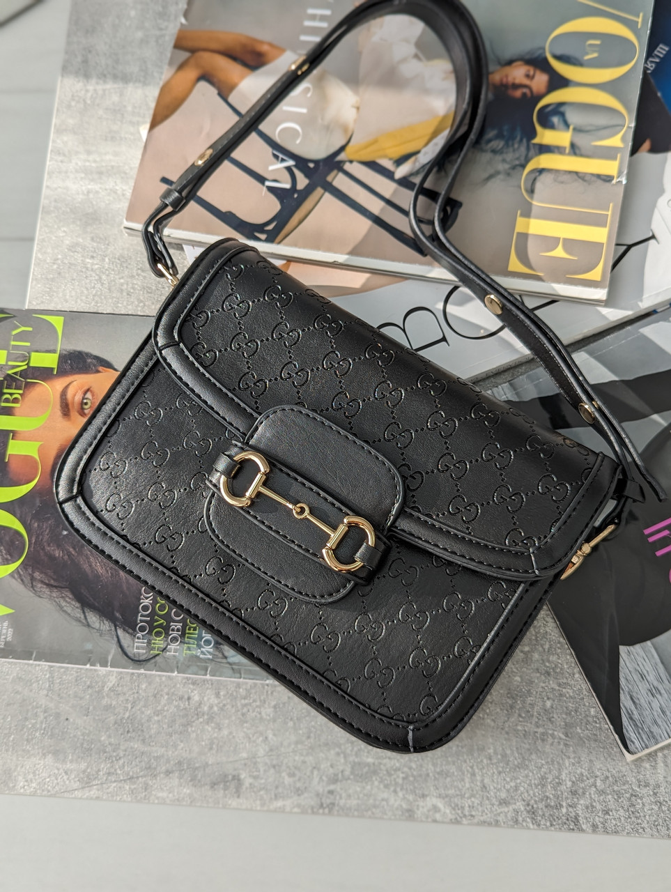 Сумка жіноча Horsebit 1955 Gucci Гуччі чорний, фото 1