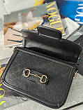 Сумка жіноча Horsebit 1955 Gucci Гуччі чорний, фото 5