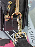 Сумка жіноча Michael Kors крос-боді чорний Майкл Корс на широкому ремені, фото 3