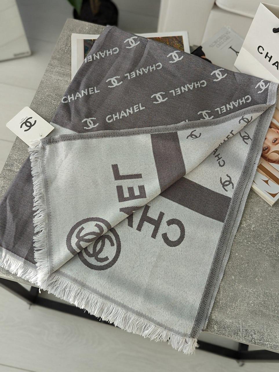 ПАЛАНТИН ШАРФ, ХУСТКА CHANEL ЖЕНСЬКИЙ ШАРФ ЛАНЕЛЬ сірий
