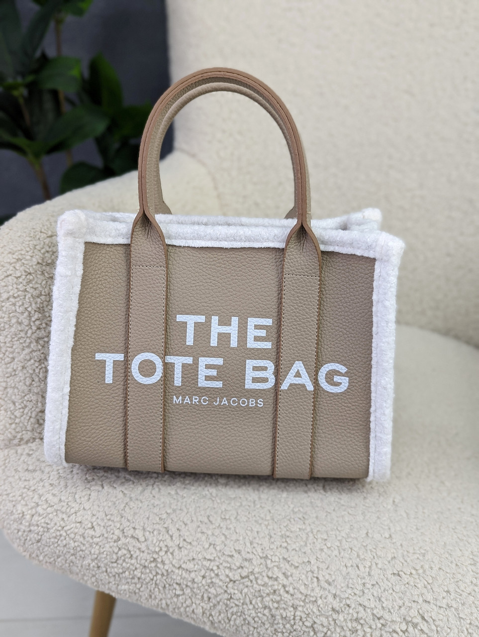 Сумка жіноча Марк Джейкобс шопер бежева з хутром Marc Jacobs Tote Bag шопер