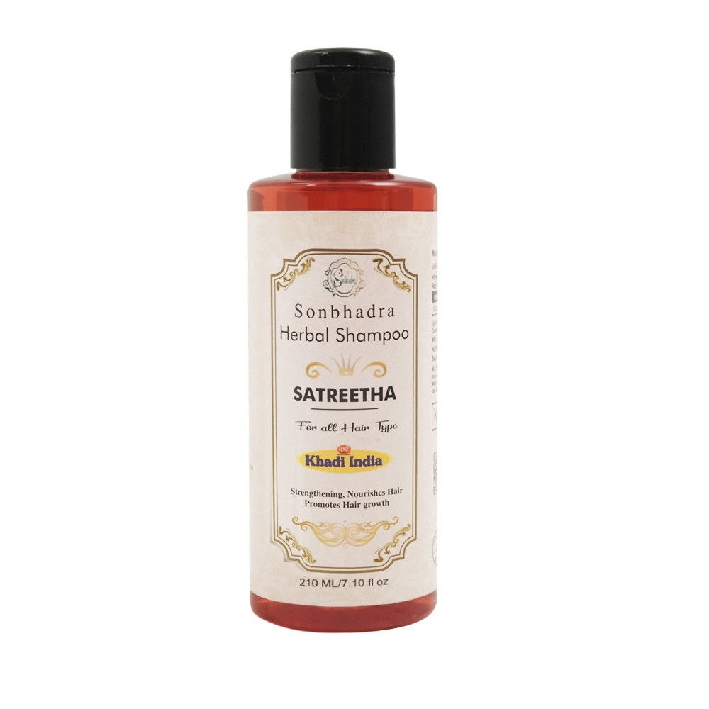 ШАМПУНЬ ТРАВ'ЯНИЙ НАТУРАЛЬНИЙ САТРІТХА 210МЛ КХАДІ, SONBHADRA HERBAL SATREETHA 210ML KHADI INDIA