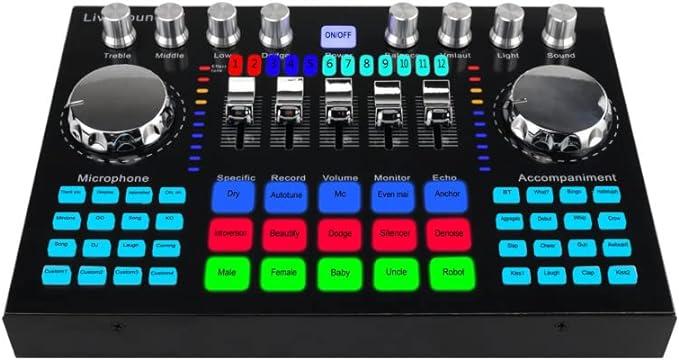 Внешняя звуковая карта K1 Live Sound Card Bluetooth аудиомикшер для ...