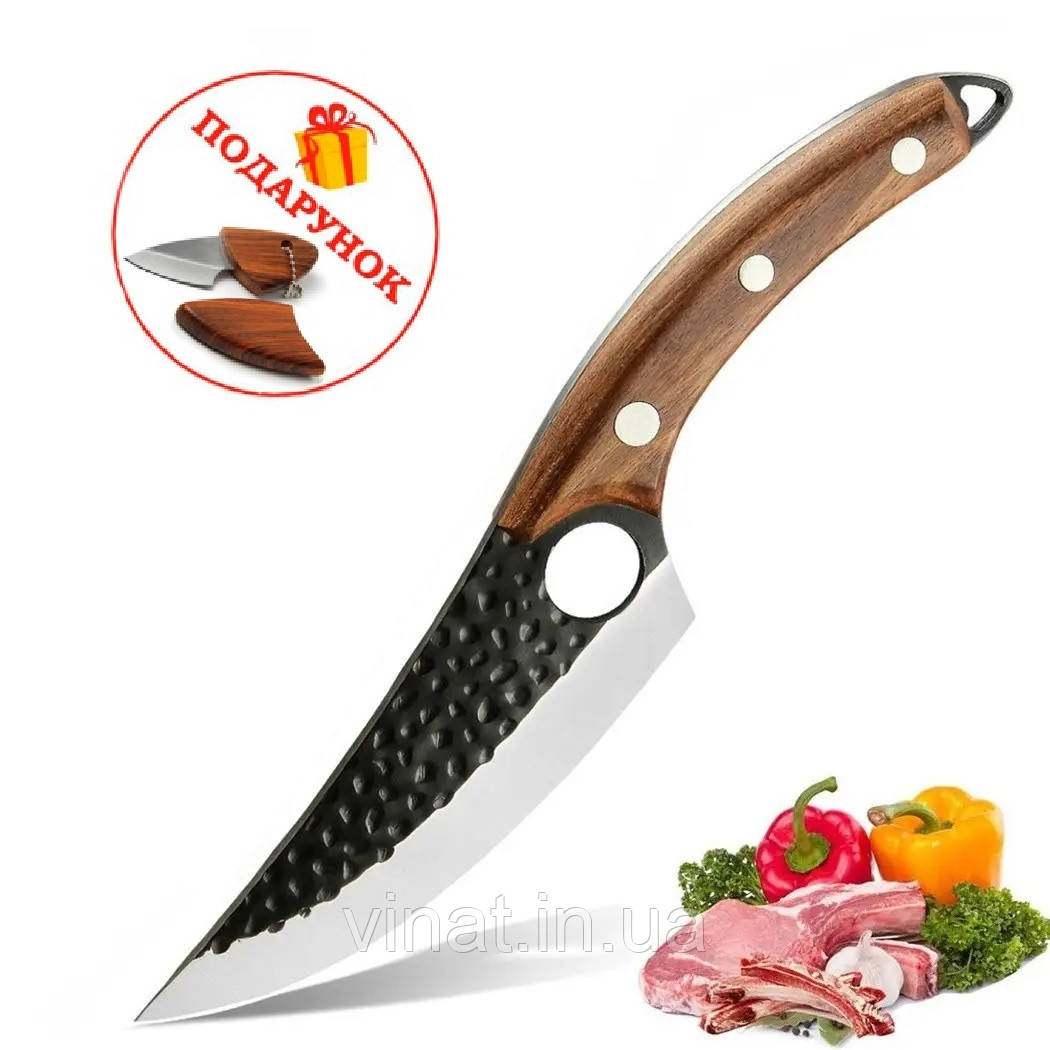 Нож для обвалки с отверстием для пальца Кованый кухонный нож для мяса ...