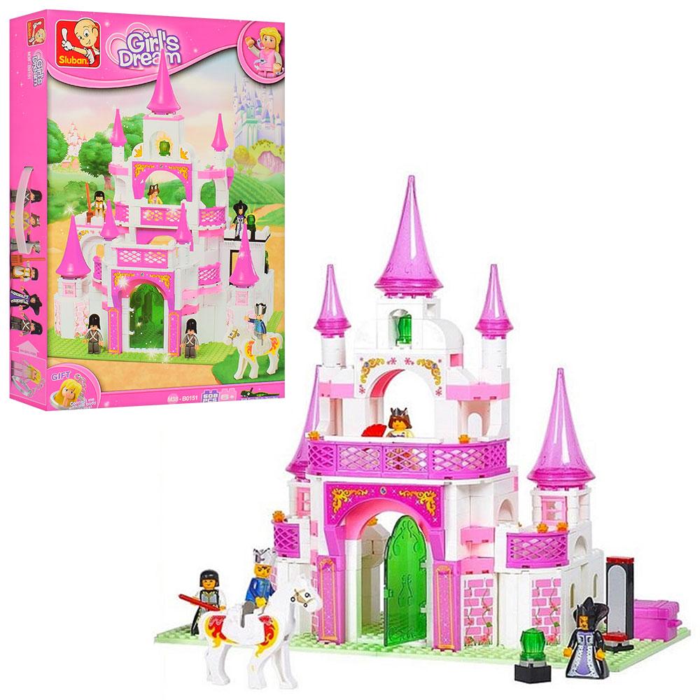 Конструктор "Замок принцеси" SLUBAN M38-B0151 серії "Рожева мрія", фігурки, 508 деталь, фото 1