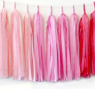 Паперові гірлянди-тассел з паперу тіш'ю
