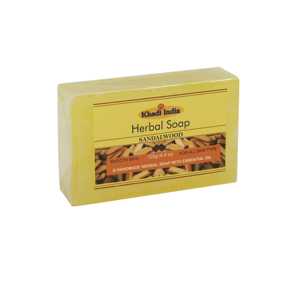 МИЛО З САНДАЛОВОГО ДЕРЕВА ТА ТРАВ 125ГР КХАДІ, SANDALWOOD HERBAL SOAP 125GR KHADI INDIA