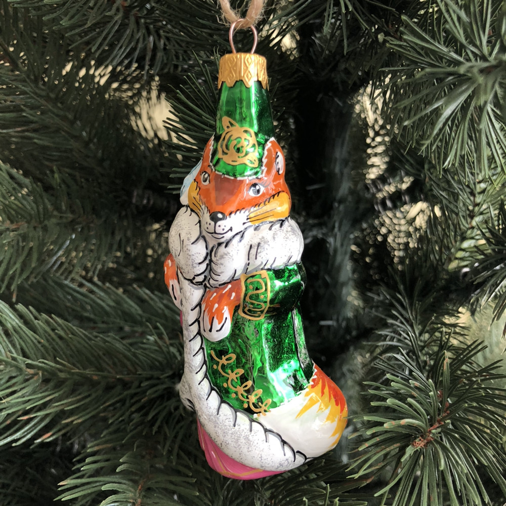 Скляна ялинкова іграшка "Ліса Аліса", фото 1