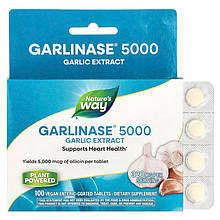 Часник Nature's Way "Garlinase 5000" для здоров'я серця, 320 мг (100 таблеток)
