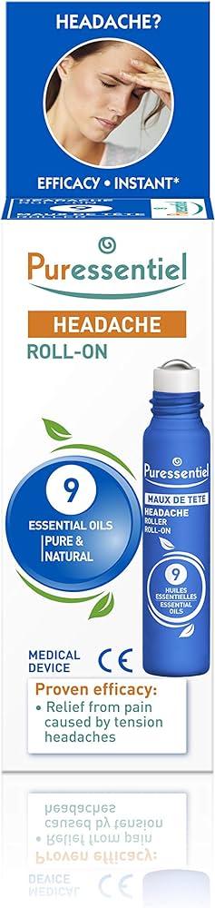 Бальзам знеболювальний Puressentiel Headache Roll-On 5 мл від головного болю, болю в тілі та застуди, фото 1