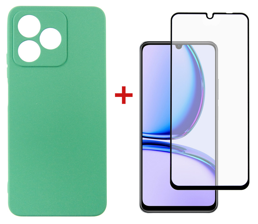 Чохол-накладка Dengos для Realme C51 Mint (DG-KM-61) + захисне скло, фото 1
