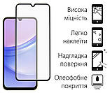 Захисне скло Dengos для Samsung Galaxy A15 4G SM-A155 Black Full Glue (DG-TG2P-11) 2шт, фото 2