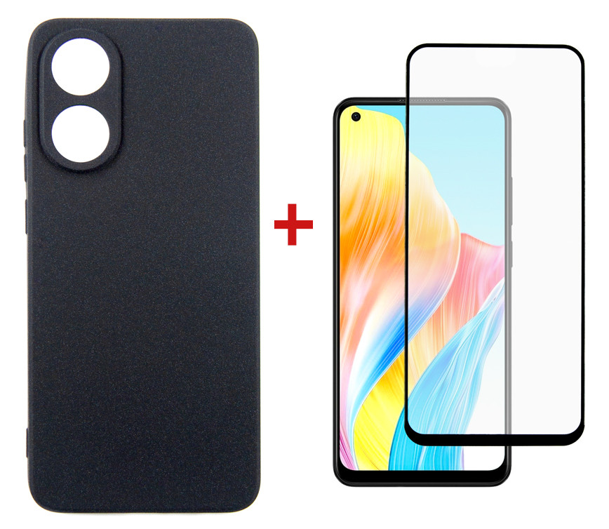 Чохол-накладка Dengos для Oppo A78 4G Black (DG-KM-03) + захисне скло, фото 1